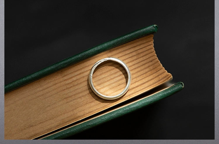 Một s990 nguyên bản thời gian bạc câu chuyện gió lạnh cặp đôi thủ công đơn giản mở nhẫn nữ nhẫn nhẫn kim cương nam