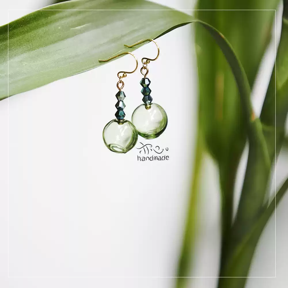 Bubble亦心handmade原創手工製作琉璃泡泡星球圓形耳墜耳鉤