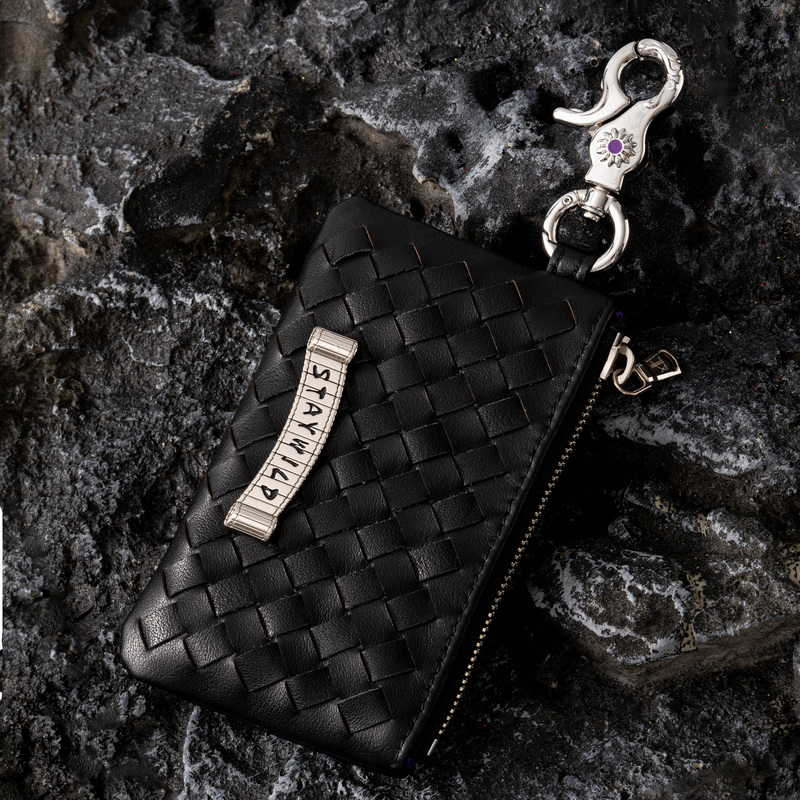 Staywild "Bamboo Scroll Chronicle" First-Layer Cowhide Genuine Leather Woven Leather Card Holder Casual Waist Chain Coin Purse Staywild "Bamboo Scroll Chronicle" First-Layer Cowhide Genuine Leather Woven Leather Card Holder Casual Waist Chain Coin Purse