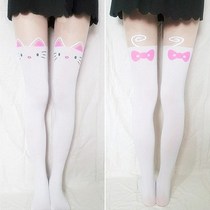 Japanese stockings female cute Lolita anime student ultra-thin sweet cos two-dimensional base jumpsuit white stockings