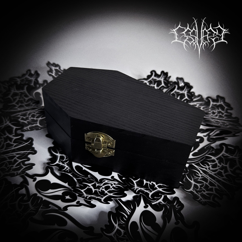 Ossuary Gothic Coffin Storage Box, Simple Black Wooden Copper Buckle Dark Jewelry Box, Original Design by Bone Ling Ossuary Gothic Coffin Storage Box, Simple Black Wooden Copper Buckle Dark Jewelry Box, Original Design by Bone Ling