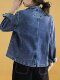 2024春秋新款大码宽松显瘦牛仔西装外套女短款气质牛仔衣西服上衣