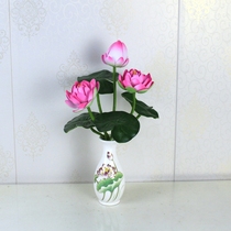 Emulation for the Buddha Lotus Lotus Guanyin Flower Buddha Hall Buddha Former flower jade Pure Flower Flower Flower pool Decorative Flowers Buddha Flowers for Pensions