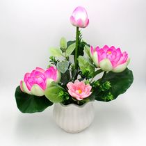 Simulation Lotus Lotus Lotus Flowers For Buddha Supplies Fake Flowers flowers Potted flowers Potted flowers Potted flowers Potted flowers in the home living room decoration flowers