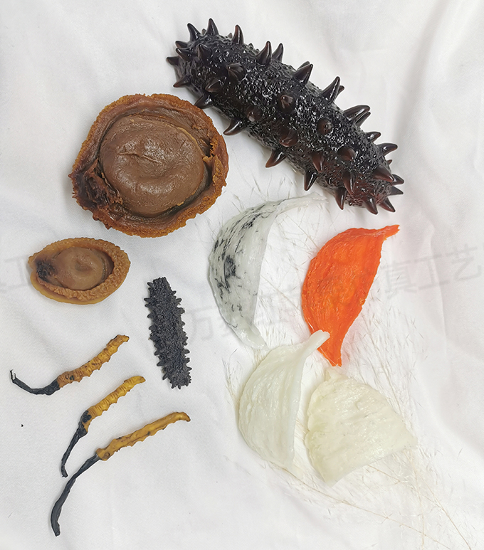 Simulation Mountain Rare Sea Taste Great Abalone Sea Cucumber Feather Yannest Caterpillar Fungus Model Props Hotel Restaurant Decorations Hem-Taobao