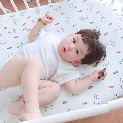 Baby bed Kasi Knitted cotton bed pure cotton cotton bed cushion cover Super soft bed kasi single piece customizable bed cushion protective cover