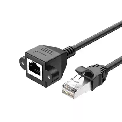 Super five types with ears network route extension line RJ45 male to female extension line can be fixed network cable with screw hole pure copper