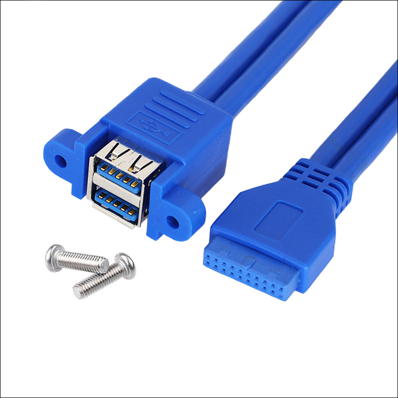 Motherboard20Pin Double Layer USB3 0 Extended Wire with Screw Hole Fixed USB3 0 Motorboard USB Extension