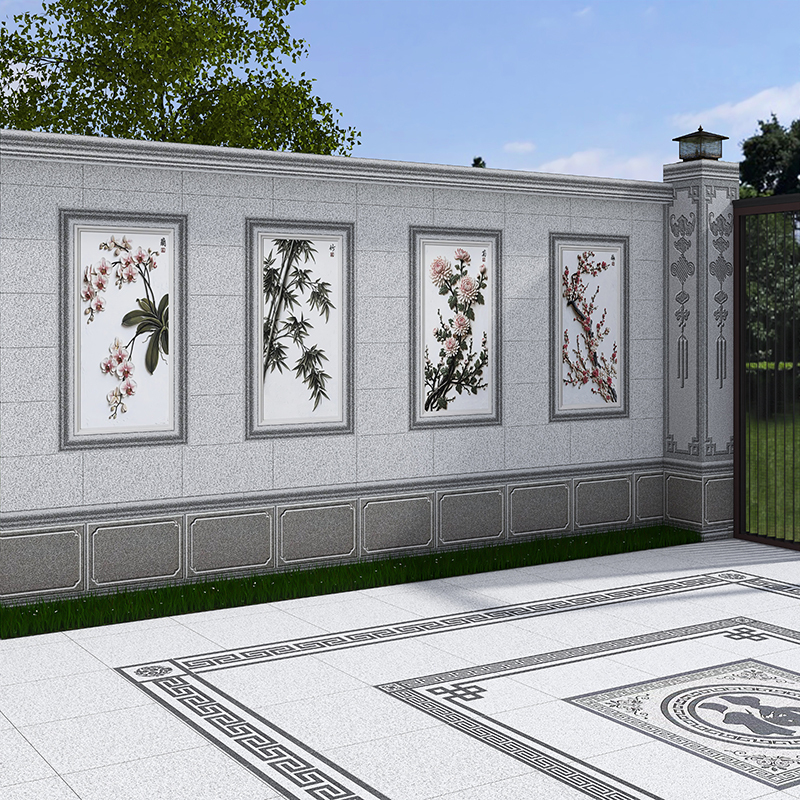 New Chinese-Style Exterior Wall Tiles Mural for Villa Courtyard Fence, Featuring Plum Blossoms, Orchids, Bamboo, Chrysanthemums, and Landscape Painting, Outdoor Waterproof and Sun-Resistant Wall Tiles New Chinese-Style Exterior Wall Tiles Mural for Villa Courtyard Fence, Featuring Plum Blossoms, Orchids, Bamboo, Chrysanthemums, and Landscape Painting, Outdoor Waterproof and Sun-Resistant Wall Tiles
