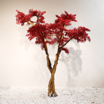 Customized simulation tree fake red maple chicken feet maple Chinese-style Japanese-style dry landscape maple snow wave stone pile set