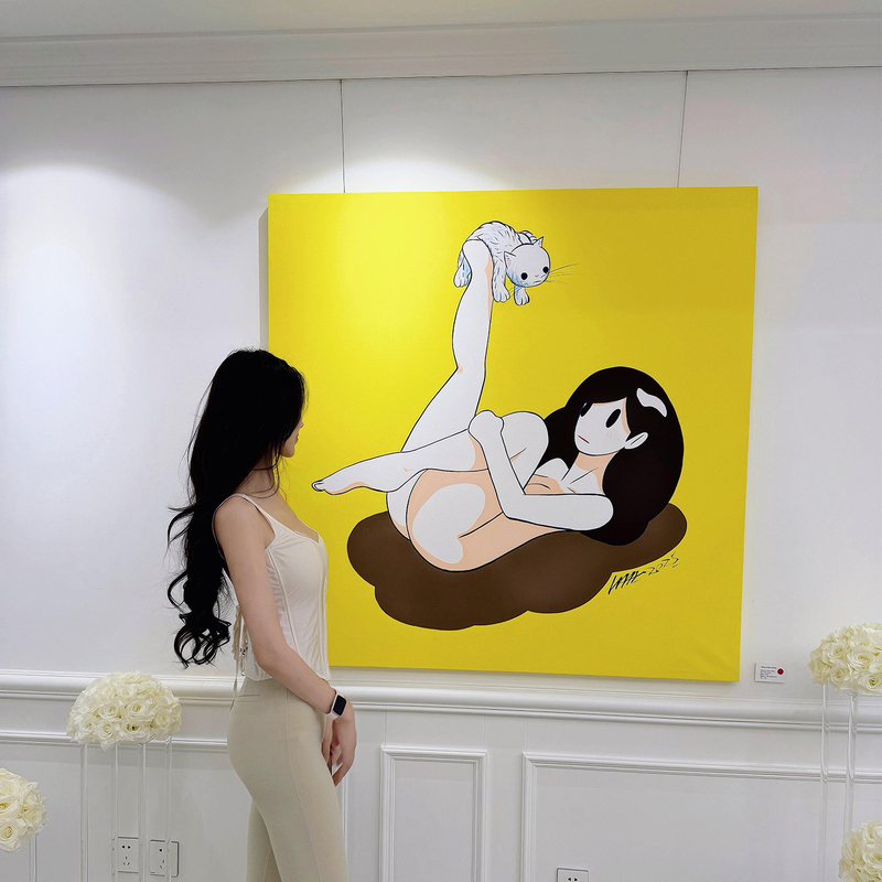 Tianye Jianwei Print Trendy Art Beautiful Woman Painting Internet Celebrity Bedroom Hanging Painting Decoration Sofa Background Decorative Painting