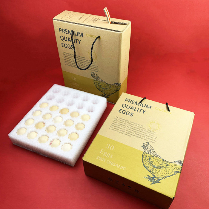 Customized pearl cotton egg packaging box shockproof express special egg tray 30 zipper boxes portable egg transport artifact