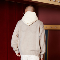 BIPOLAR Base collage with cap sweater State Chauded autumn New American street casual loose with hoodie men