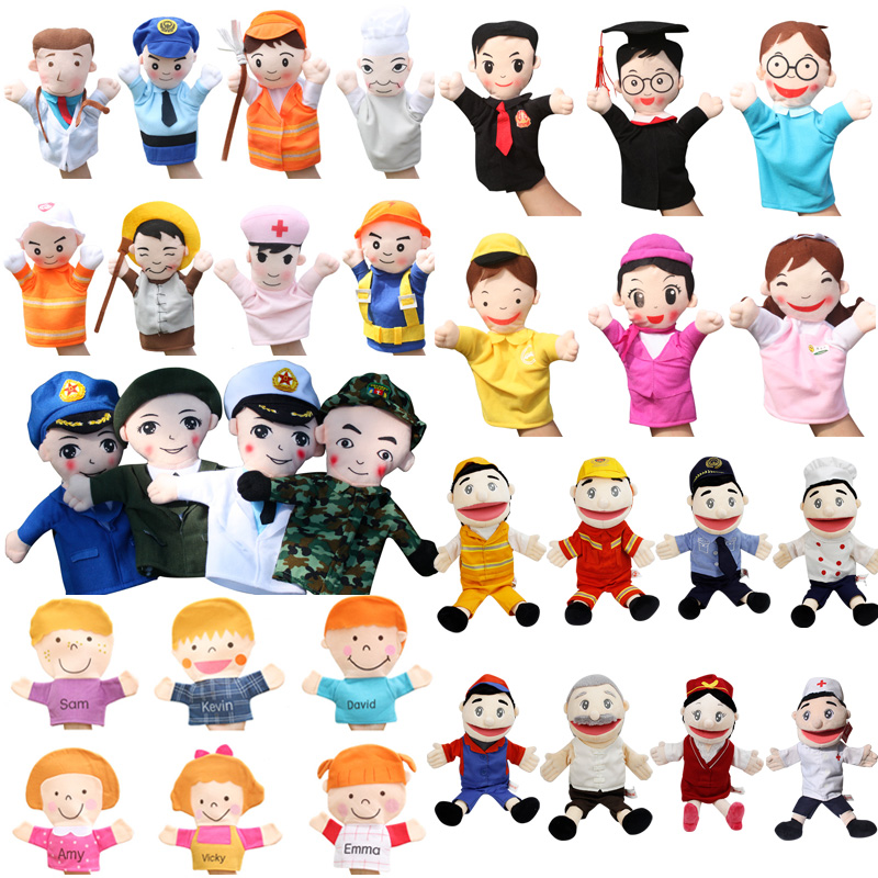 Professional Figure Doctor Farmer's Hand Puppet Doll Children Toy Baby Appeasement Doll Gloves Early Childhood Performance Props