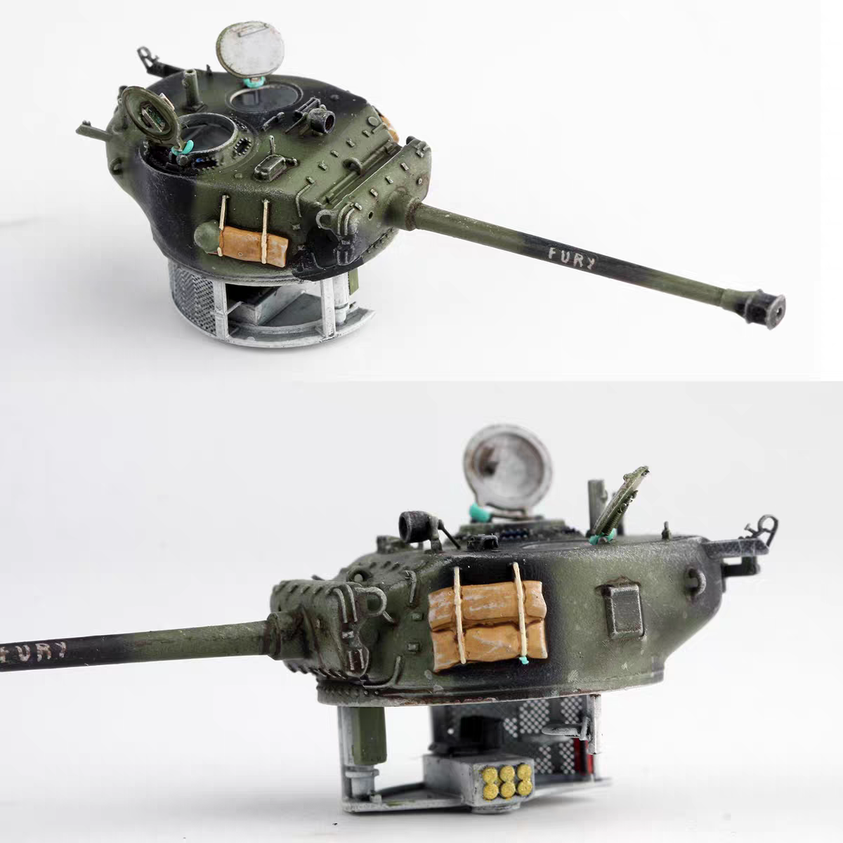 AM 1/72 American M4A3E8 Sherman танк Fury внутренняя версия готовая модель (без солдат)