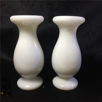 New natural white jade small vase jade vase living room desktop ornaments flower arrangement Jade net bottle home modern accessories