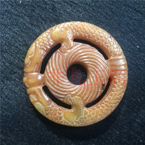 New product high ancient jade imitation of the Republic of China antique antique old Xiu Yuhuan central high ancient jade old object collection good luck