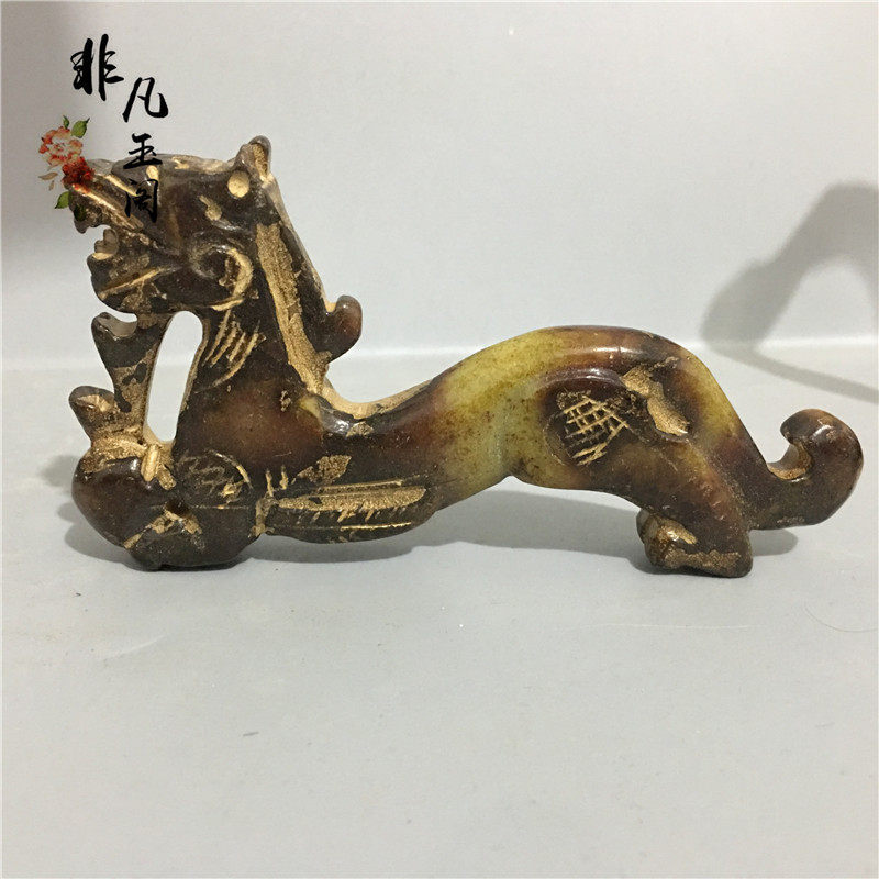 Best selling high-ancient jade antique jade antique jade sculpture crafts Bang Long piece of jade piece transfer
