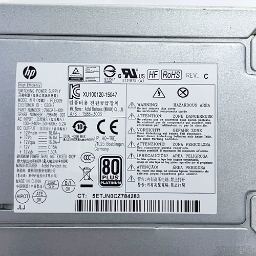HP HP Z240 Power 400W PCE009 PS-5401-1HA 796346-001 796416-001
