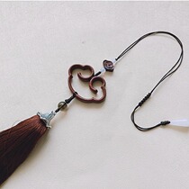 Small leaf red sandalwood hand-woven safe Ruyi tassel Car Rearview mirror pendant ornament pendant pendant