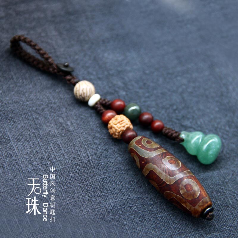 Bodhi Ding Ding Tian Zhu Glaze Yu Hu Men Retro Creative Personality Handheld Car Package Key-Closed Hanging