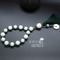 (Step by step Shenglian) Bodhi carved lotus agate car pendant decoration stalls hanging high-grade simple