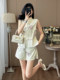 Summer Age-Reducing Fashion with a Refined, Modernized Chinese Style: Women's Two-Piece Set with a Button-Up Vest and Shorts, Exuding a High-End Feel