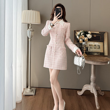 Elegant Socialite Rich Girl Dress, Stylish Petite Age-Reducing Polo Collar Chanel-Style Dress