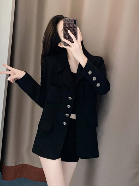 Korean Style Loose Casual Chic Commuter Blazer with a Unique Design, Niche Fashion, Eye-Catching Street Style, and a Powerful and Elegant Vibe