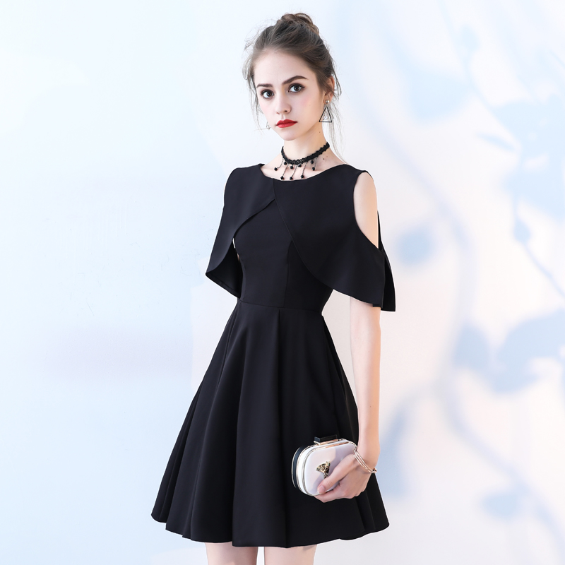 Evening dress female 2021 new annual party birthday party jumpsuit short dress small dress dress black strapless party