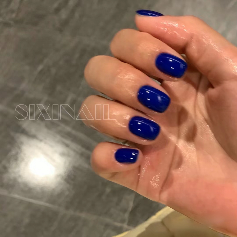 Purely Handmade Wearable Nails 2024 New Solid Color Short Style Simple Klein Blue High-End Finished Nail Patches Purely Handmade Wearable Nails 2024 New Solid Color Short Style Simple Klein Blue High-End Finished Nail Patches