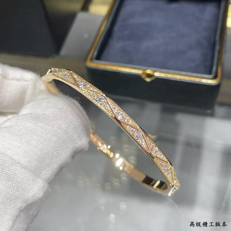 Золотой браслет с узором diamonds ко Дню Святого Валентина, украшенный бриллиантами, розовое золото, подарок на день рождения