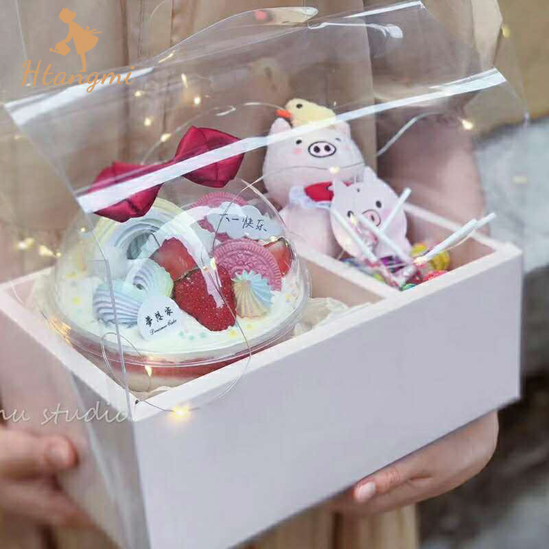 Christmas transparent fruit box net red handcupcake box one box mooncake packaging gift box empty box
