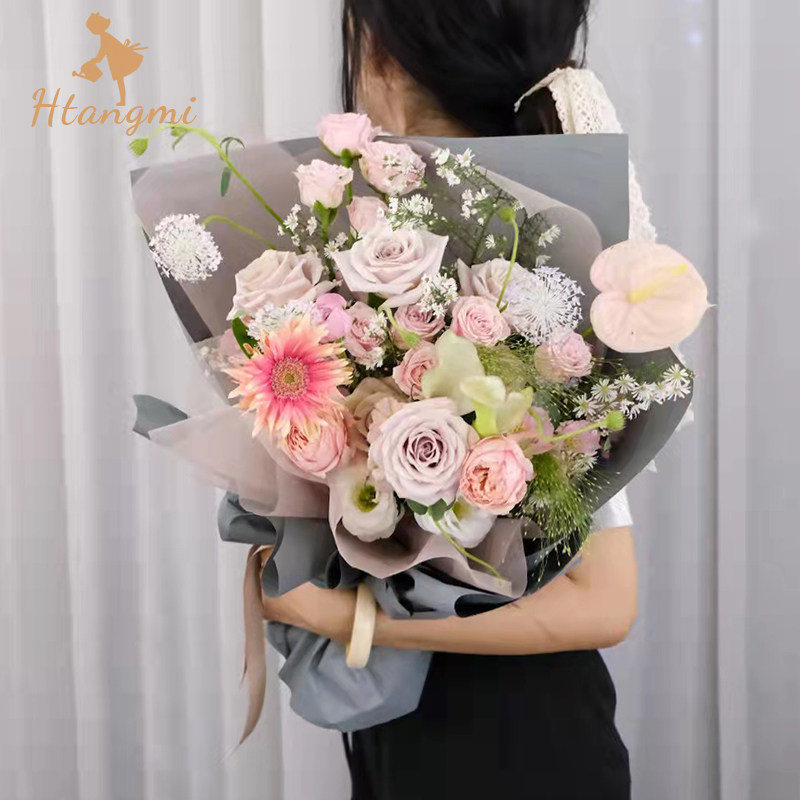 Han and Tang beauty flower packaging gauze material Korean-style soft yarn bouquet outer packaging mesh bag flower yarn flower flower shop