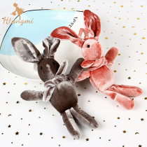 Korean bouquet velvet rabbit dried flower gift box bouquet doll cartoon bouquet doll flower shop supplies