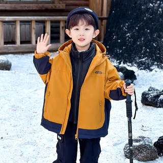 Зимняя одежда для мальчиков, съемная куртка «три в одном», детская теплая пуховая куртка на подкладке, зимняя куртка для мальчиков