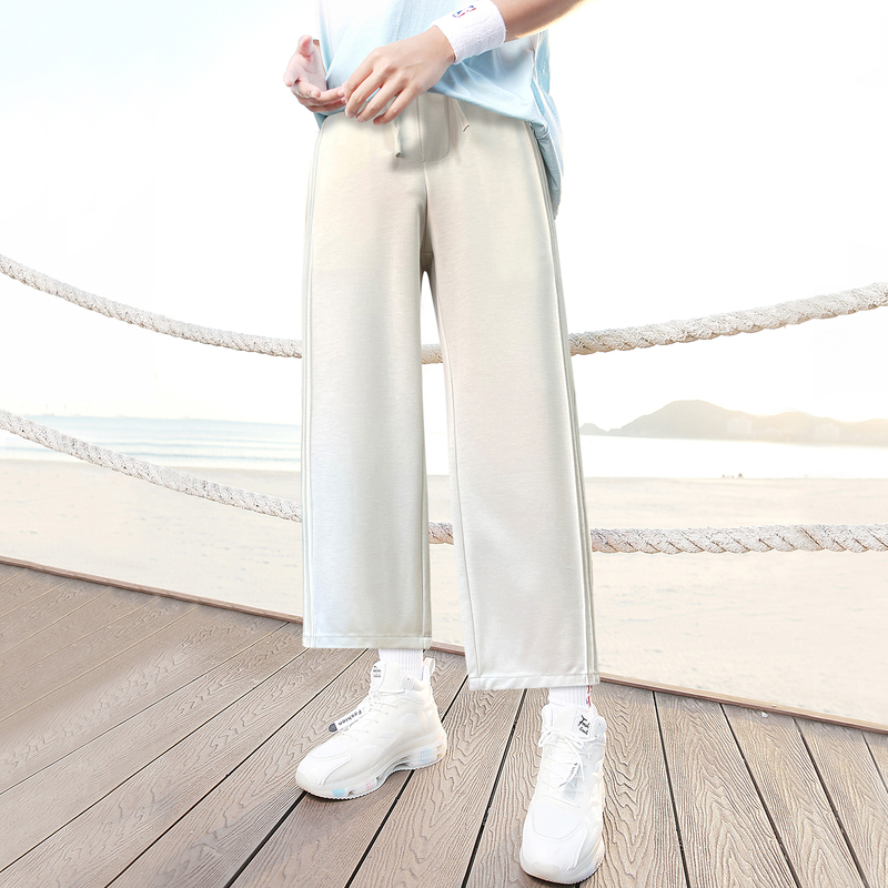 Xinglifaner High-End American-Style Elastic Waist Drapey Sweatpants for Men, Summer Ultra-Thin Cropped Pants for Petite Individuals