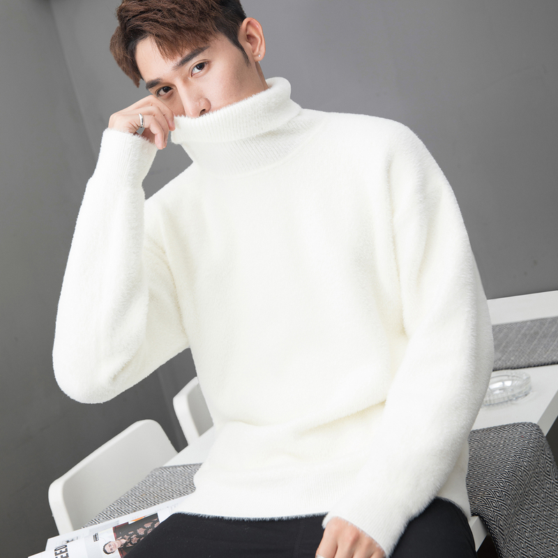 High-End, Non-Pilling, Relaxed and Comfortable Mink Velvet Turtleneck Sweater for Men, 2026 New Thickened Loose White Base Shirt High-End, Non-Pilling, Relaxed and Comfortable Mink Velvet Turtleneck Sweater for Men, 2026 New Thickened Loose White Base Shirt