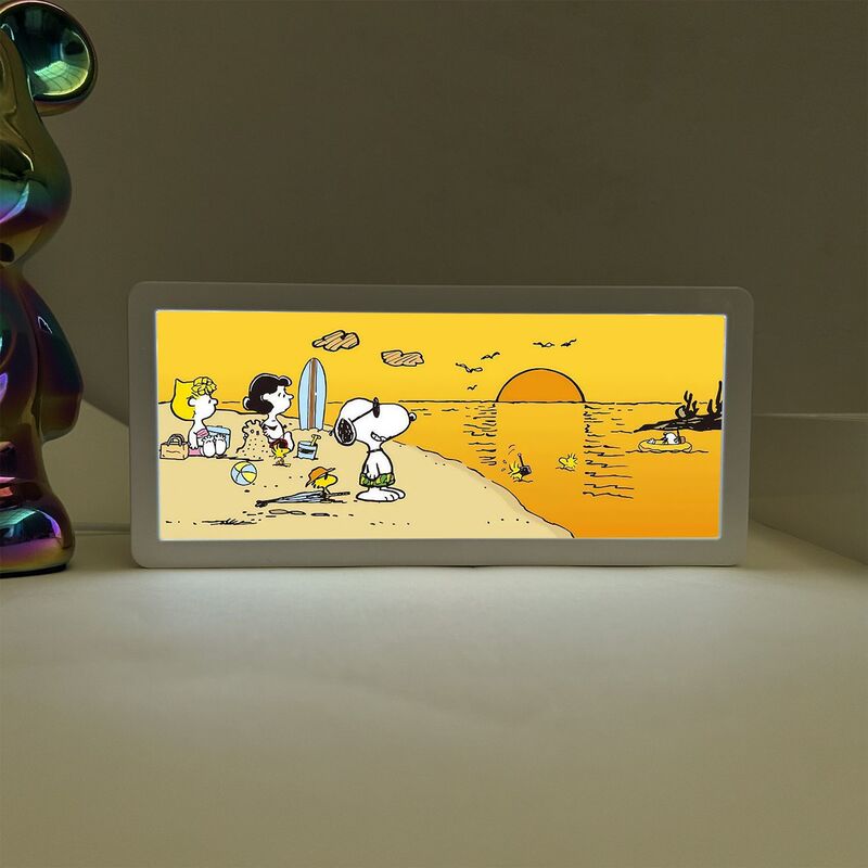 Snoopy Cute Night Light DIY Indoor Lamp Rechargeable Led No-Drill Atmosphere Room Desktop Decoration Ornament