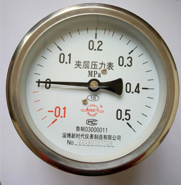 淄博新时代夹层压力表 -0.1-0.5MPa山东新华脉动真空灭菌器配件