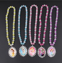 Ice and snow necklace bracelet children Girl anti-pain ear clip earring jewelry set Princess accessories gift