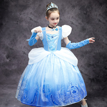 20.21 million Halloween girls Cinderella princess Snow Elsa Frozen birthday gift clothing Sandy dream dress