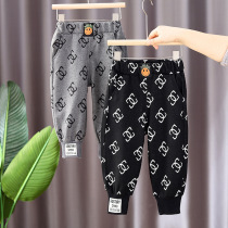2021 new spring and autumn baby pants Boys Girls autumn winter plus velvet casual pants