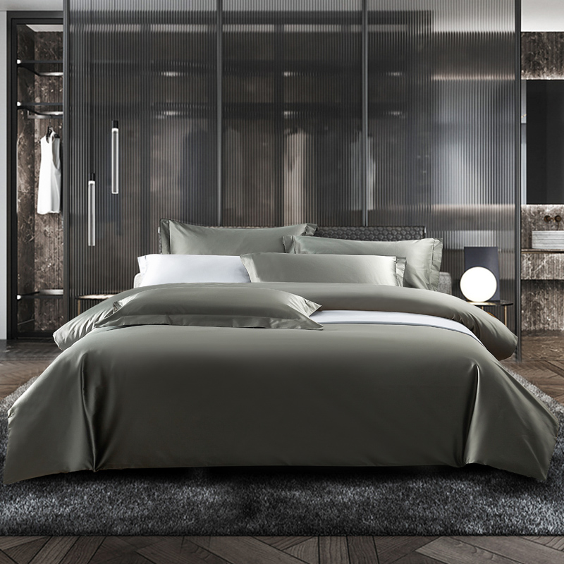 High-end light and luxurious 100s pure cotton full cotton four sets of autumn and winter bed linen bed bamboo hat bedding 2021 new tide