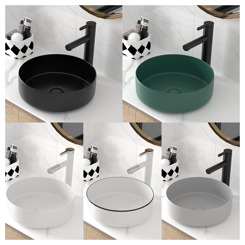 Counter basin wash basin Home balcony small size washbasin ceramic toilet mini single basin small round basin