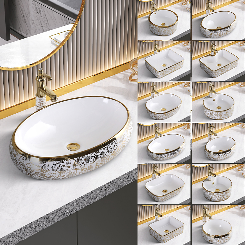 European-style square table upper basin oval ceramic sink art basin basin wash basin basin household wash basin