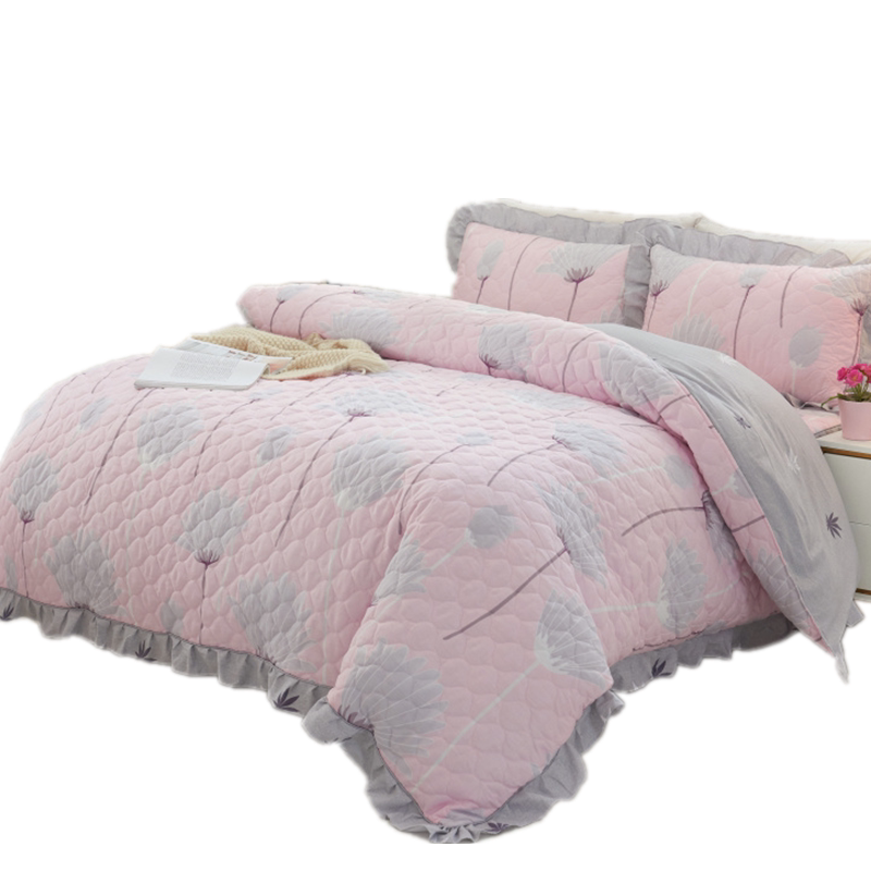 Korean version of cotton side quilt cover single-piece cartoon cotton thickened quilt cover pure cotton plus cotton quilt single quilted quilt cover dual-use