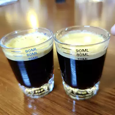 Glass scale Cup graduated milk tea shop coffee bartender Anshi Cup amisse cup measuring cup 90ml concentrated Cup