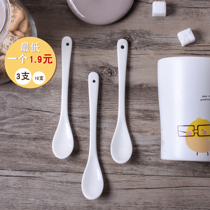 Coffee spoon ceramic stirring long handle spoon water cup coffee Korean Cup with spoon White feeding baby spoon personality spoon