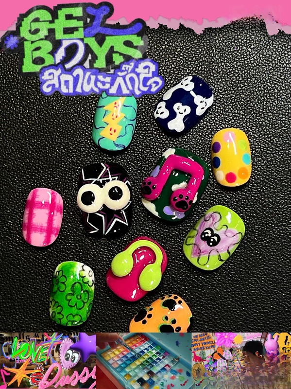 [Gelboys Fingertip Romantic Same Style] Spring and Summer Dopamine Manicure Three-Dimensional Manicure Purely Handmade Wearable Nails